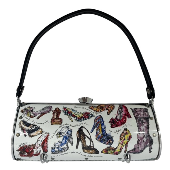 2008 LITTLE EARTH LittleEarth High Heel Shoes Clutch Metal Cylinder Purse 12.5\